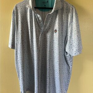 johnnie-O Light Blue Micro Print Polo
